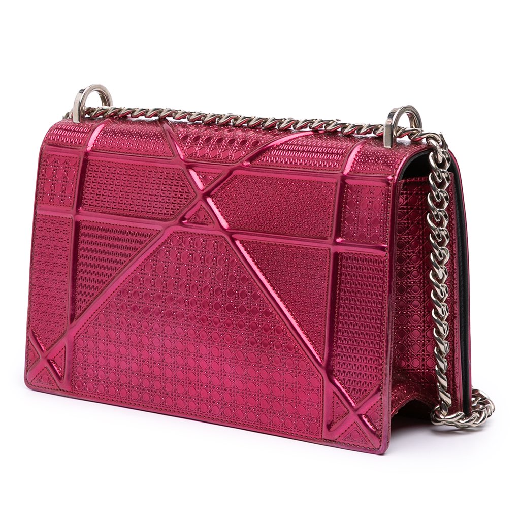 Dior Medium Metallic Patent Microcannage Diorama Flap - 2