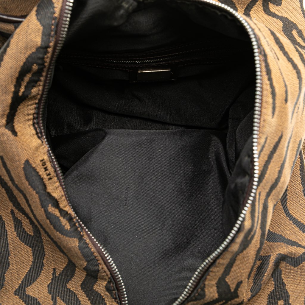 Fendi Tiger Print Canvas Shoulder Bag - 4