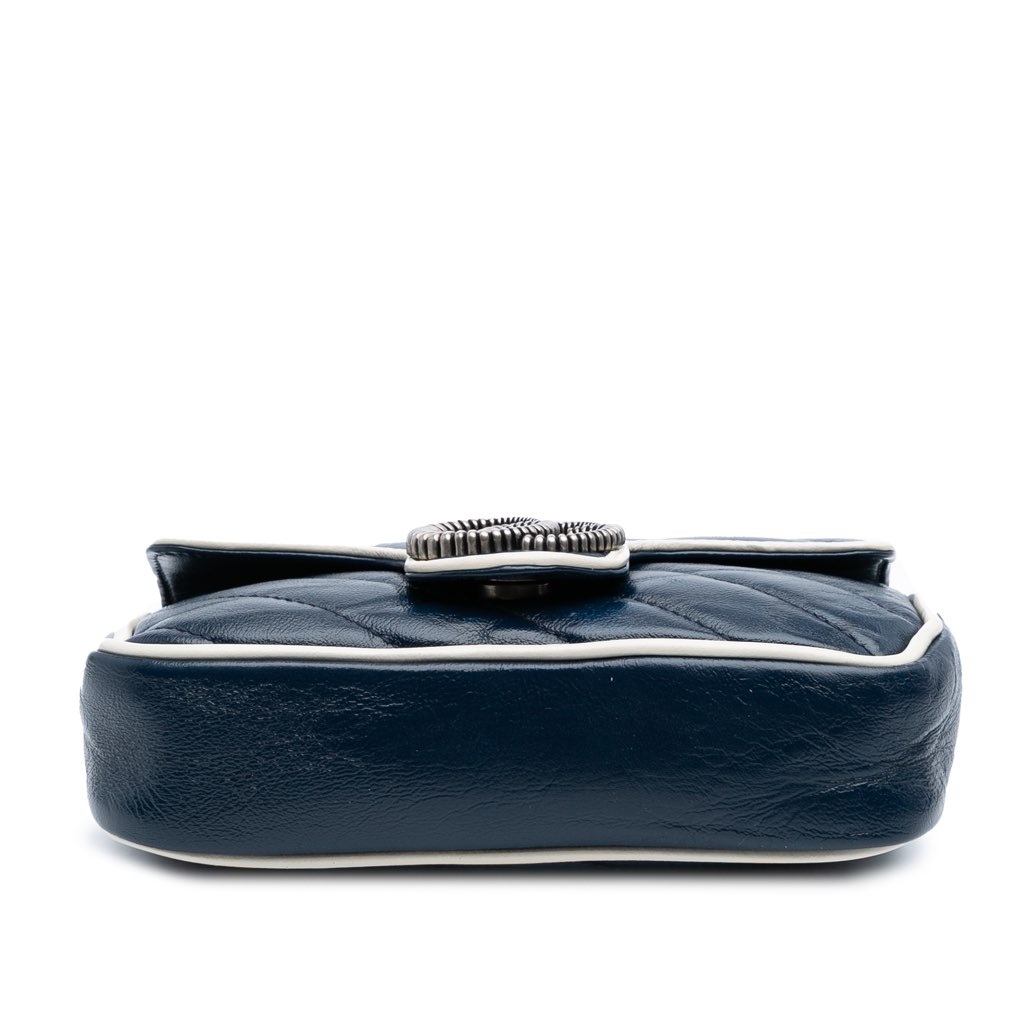 Gucci Super Mini GG Marmont Matelasse Leather Torchon Flap Crossbody - 3