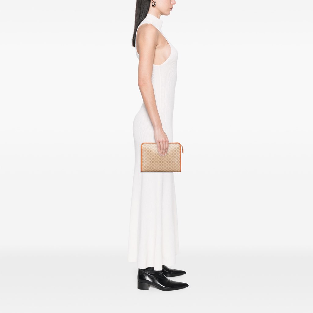 Celine Macadam Coated Canvas Clutch - Image 13