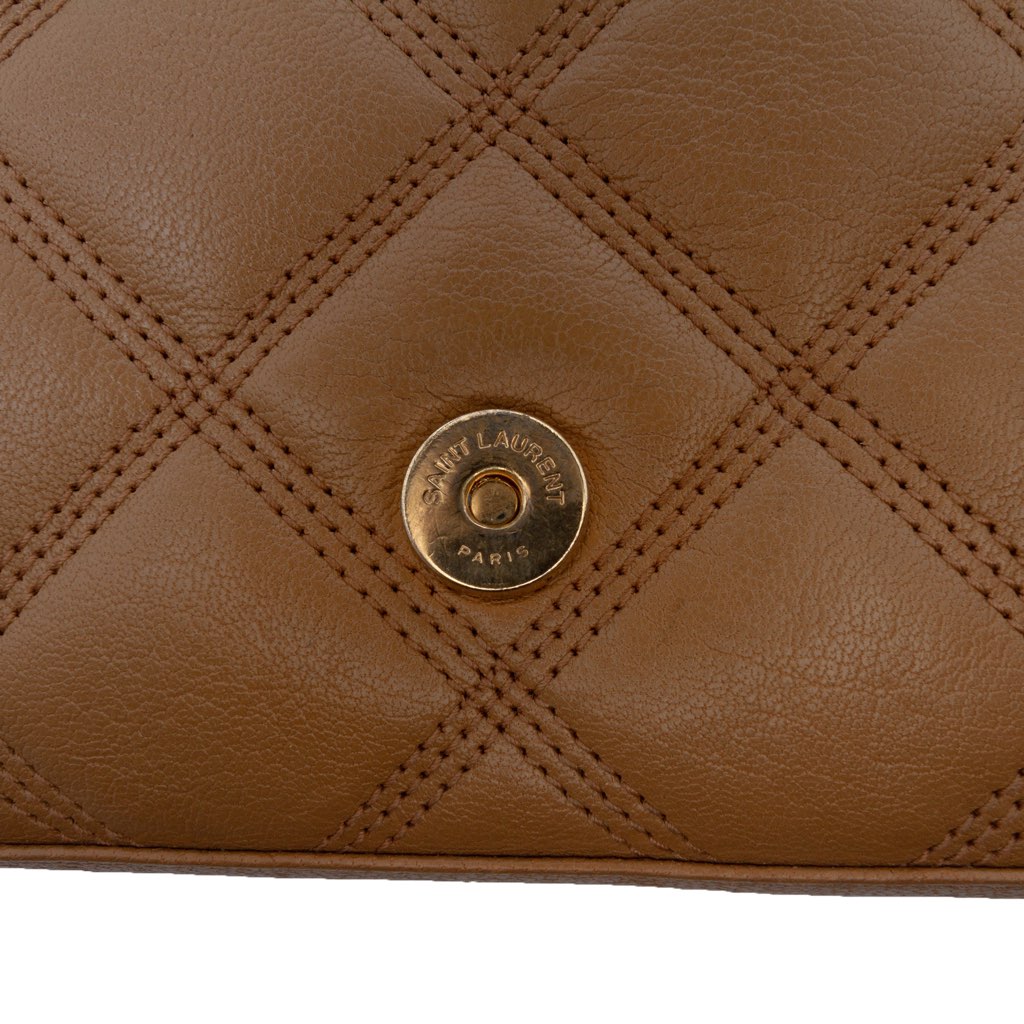 Saint Laurent Quilted Diamond Lambskin Becky Wallet on Chain - Detail 1