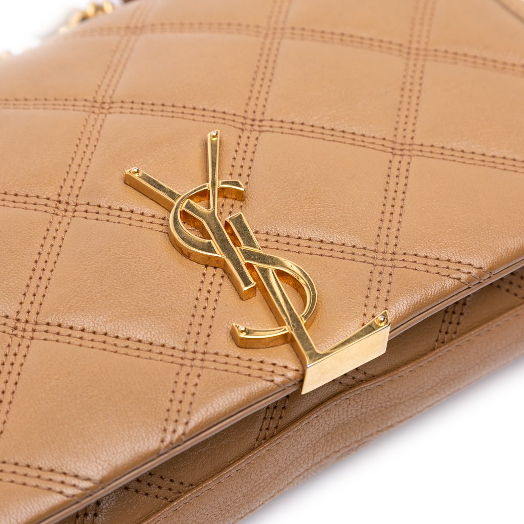 Saint Laurent Quilted Diamond Lambskin Becky Wallet on Chain - Image 10