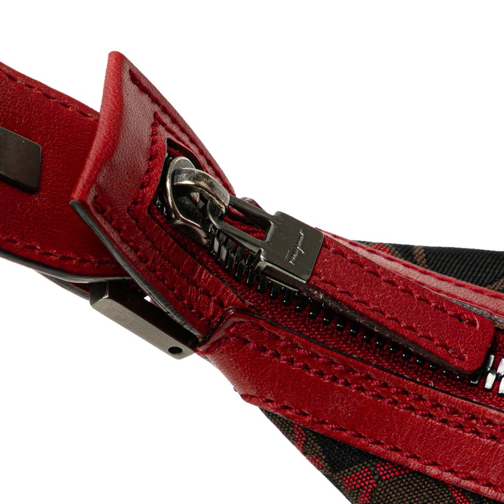 Salvatore Ferragamo Gancini Canvas Shoulder Bag - Image 13