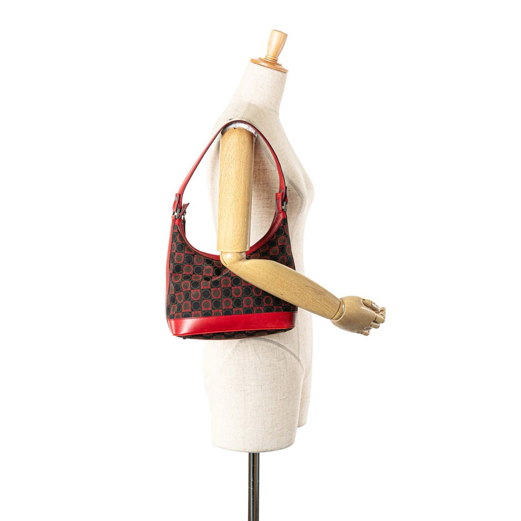 Salvatore Ferragamo Gancini Canvas Shoulder Bag - Image 15