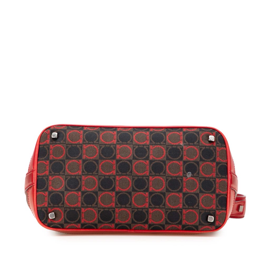 Salvatore Ferragamo Gancini Canvas Shoulder Bag - Image 6