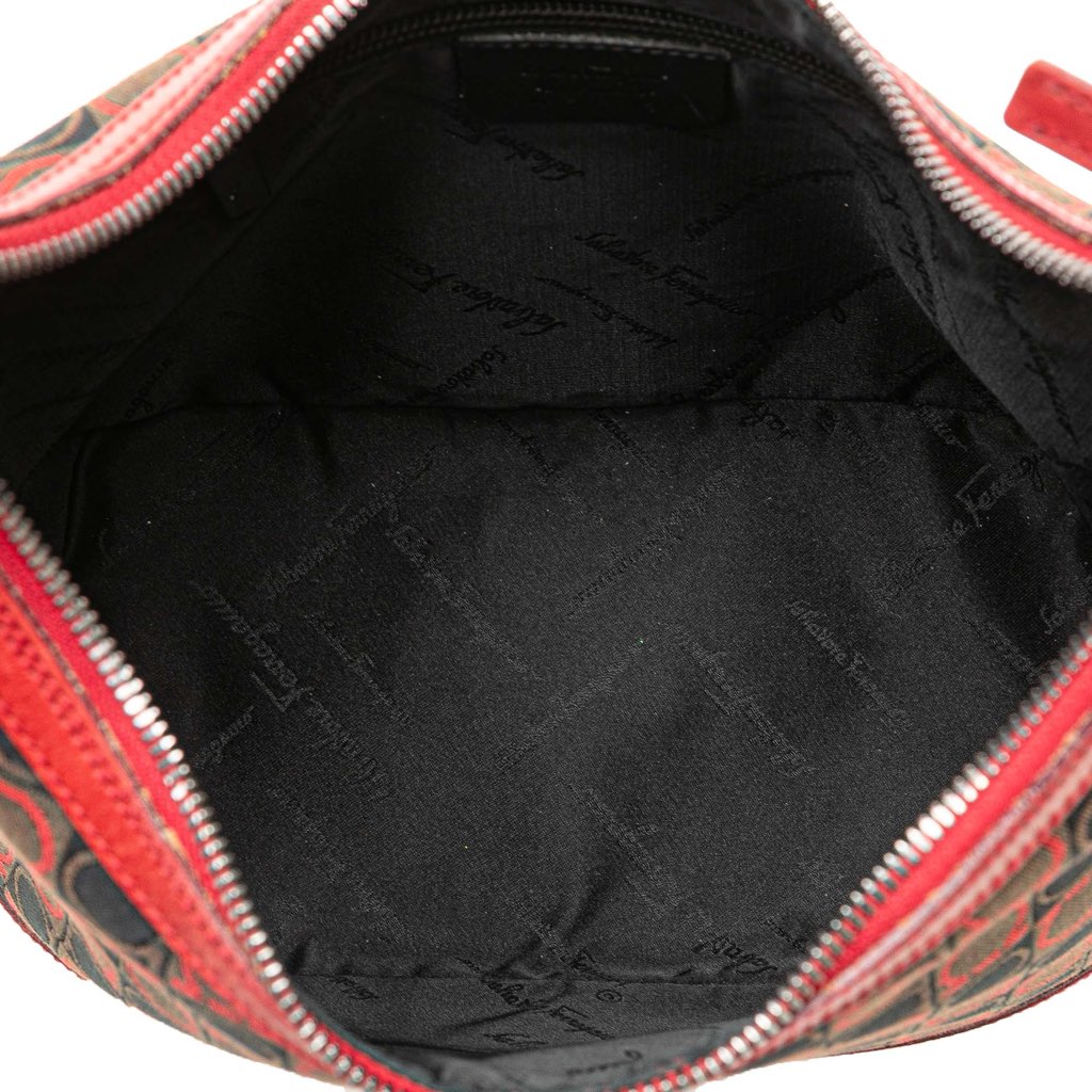 Salvatore Ferragamo Gancini Canvas Shoulder Bag - 4