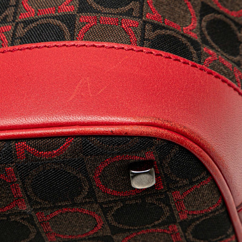 Salvatore Ferragamo Gancini Canvas Shoulder Bag - Image 10