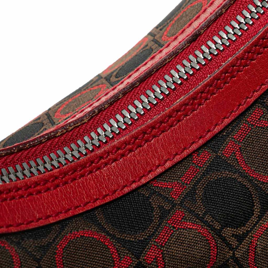 Salvatore Ferragamo Gancini Canvas Shoulder Bag - Image 11