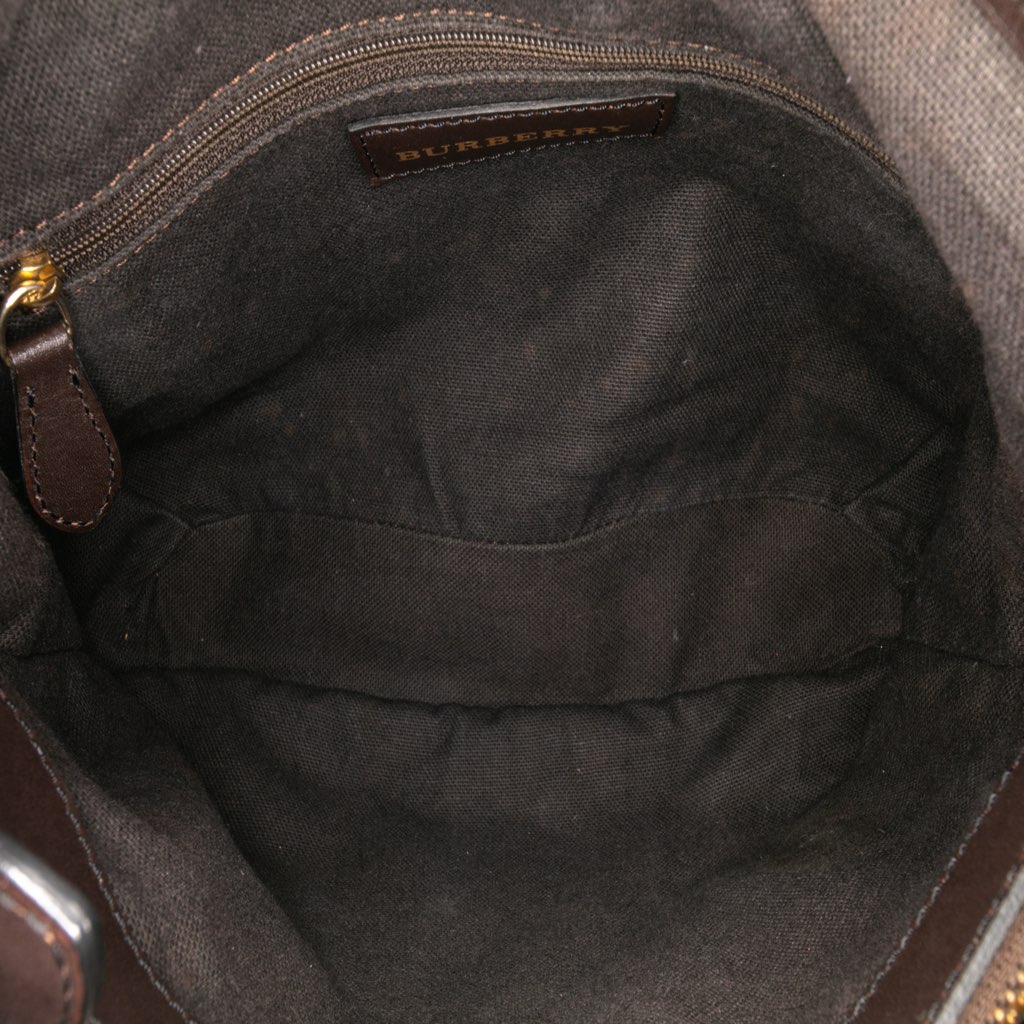 Burberry Haymarket Check Coated Canvas Satchel - 4