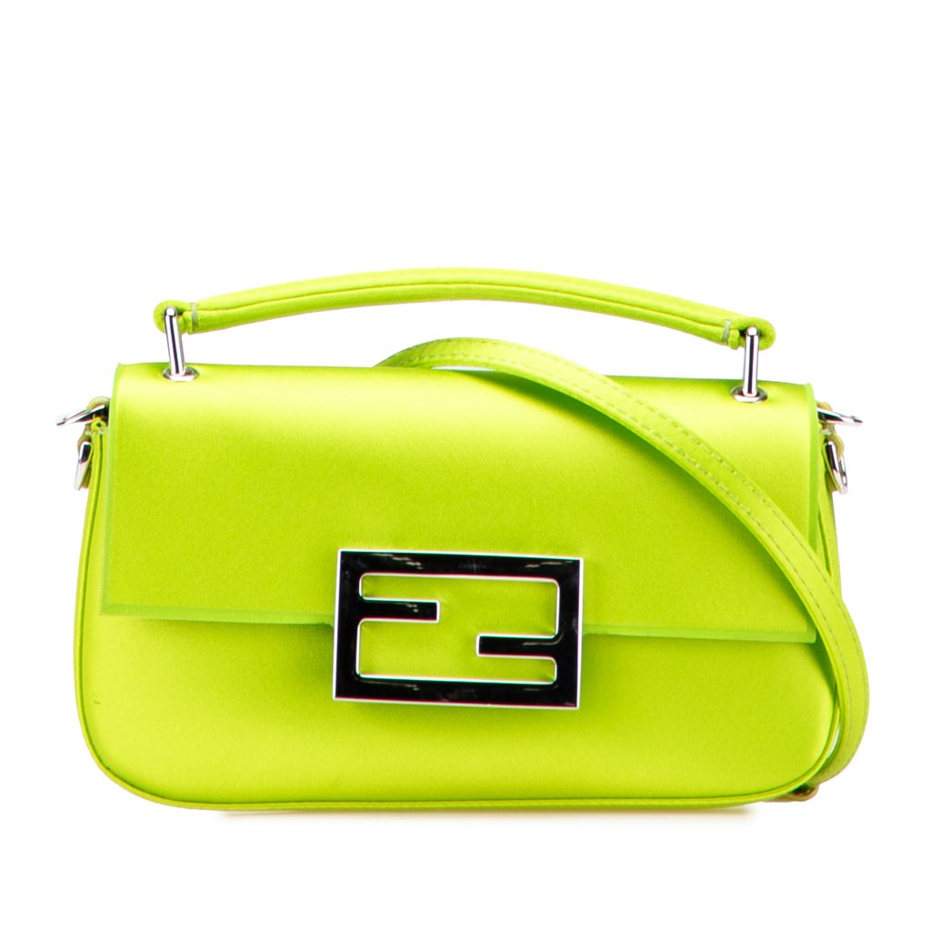 Fendi Silk Baguette Phone Pouch Satchel