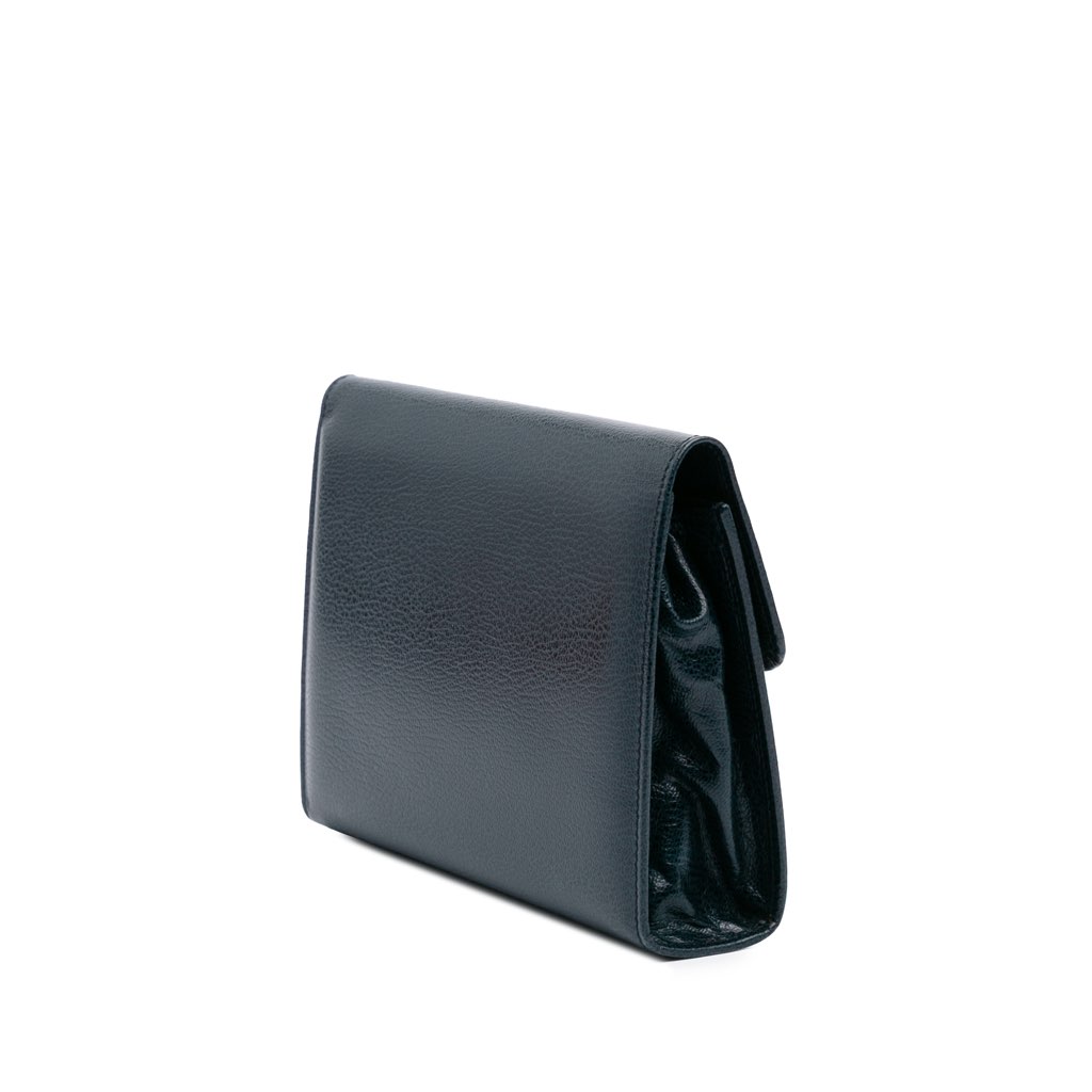 Salvatore Ferragamo Leather Gancini Clutch - Back view