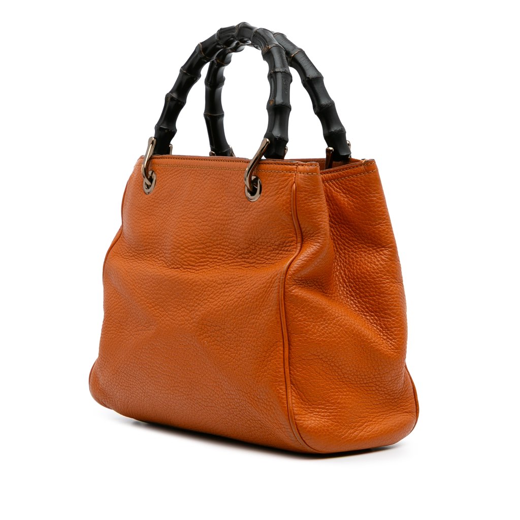 Gucci Small Calfskin Bamboo Shopper Satchel - 2