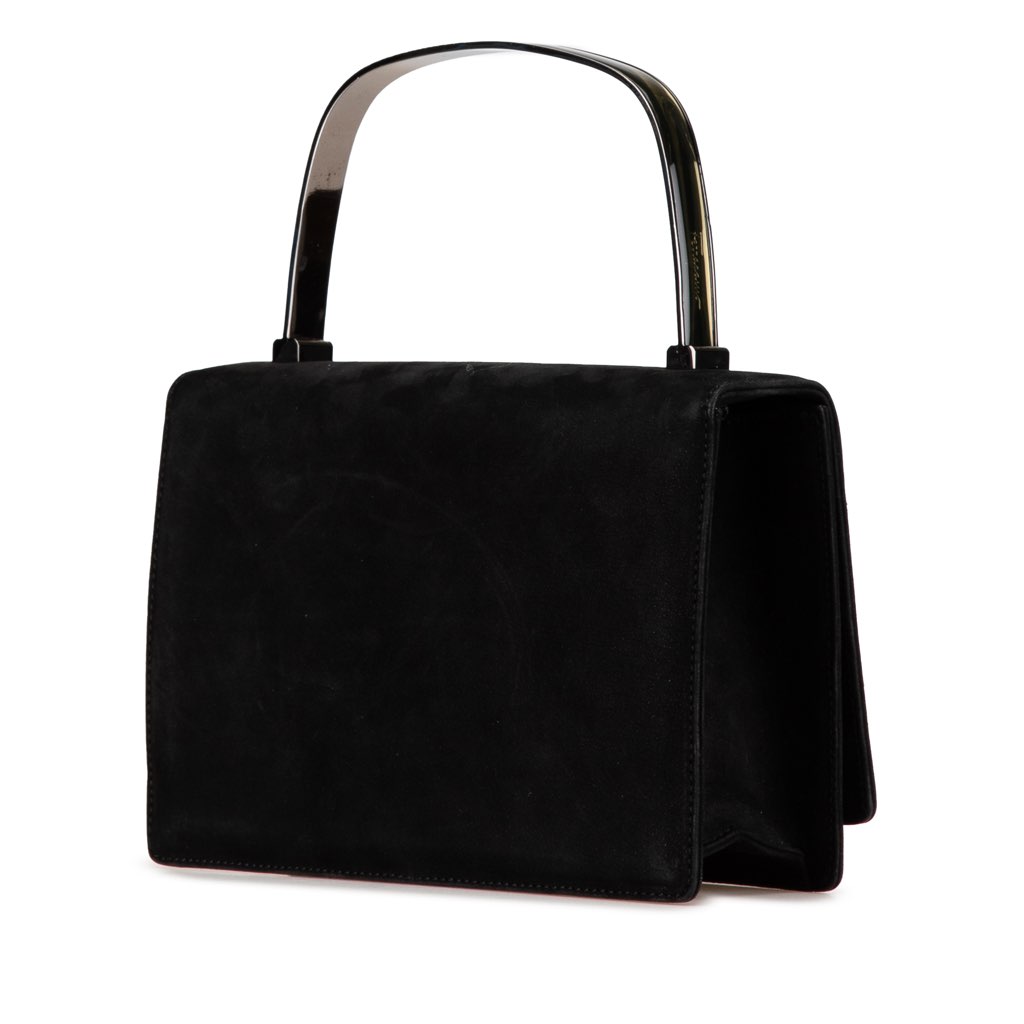 Salvatore Ferragamo Suede Metal Top Handle Bag - 2