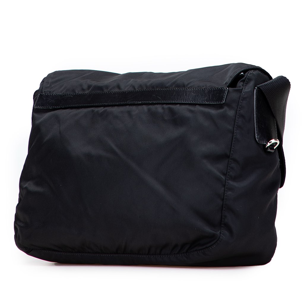 Prada Tessuto Zip Double Buckle Messenger Bag - 2