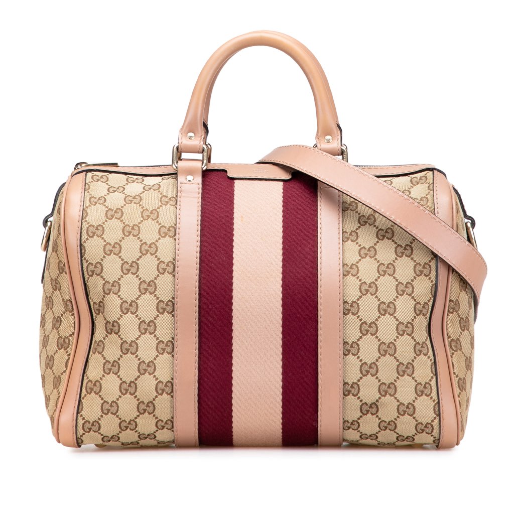 Gucci Medium GG Canvas Web Joy Boston Bag