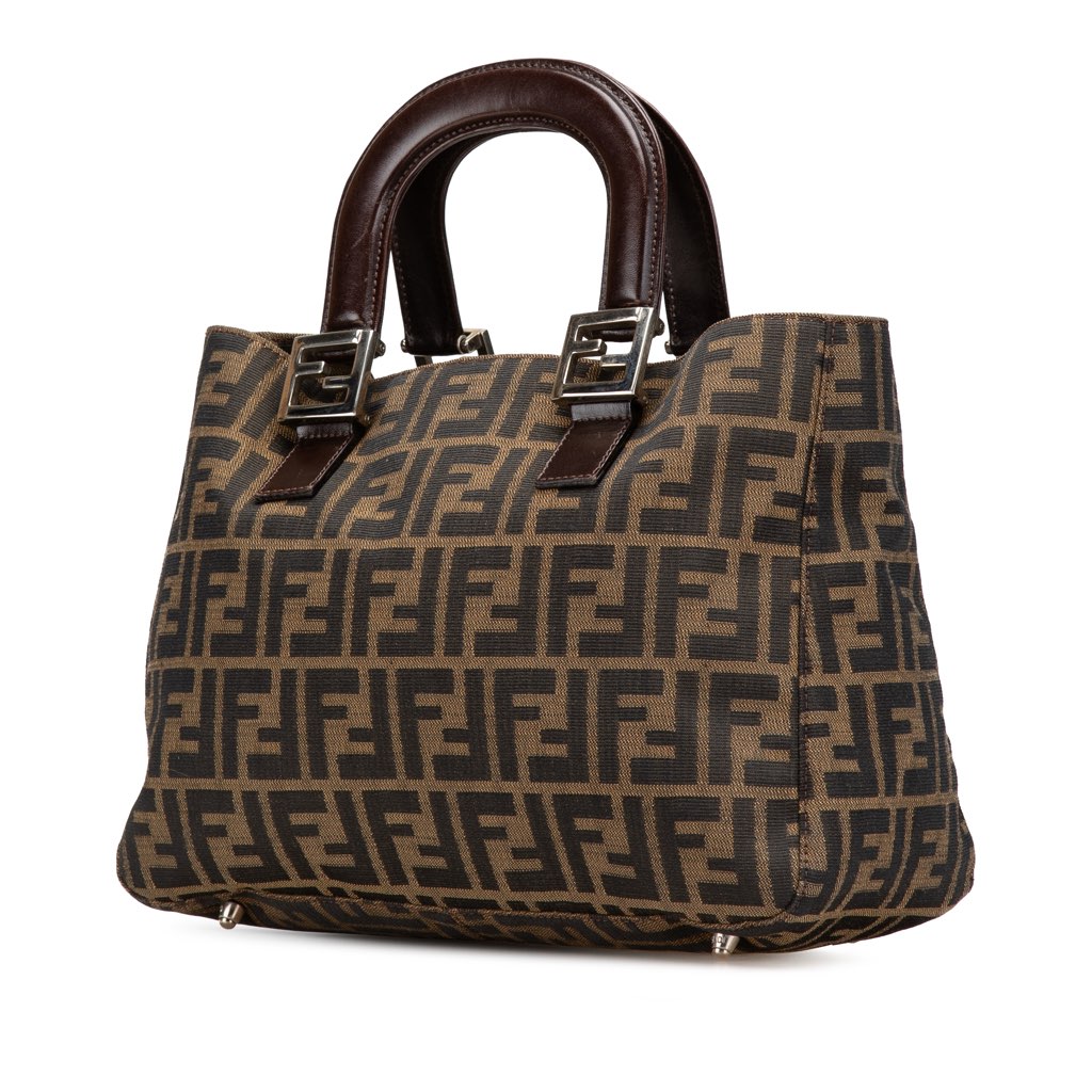 Fendi Small Zucca Canvas Twins Tote - Back view