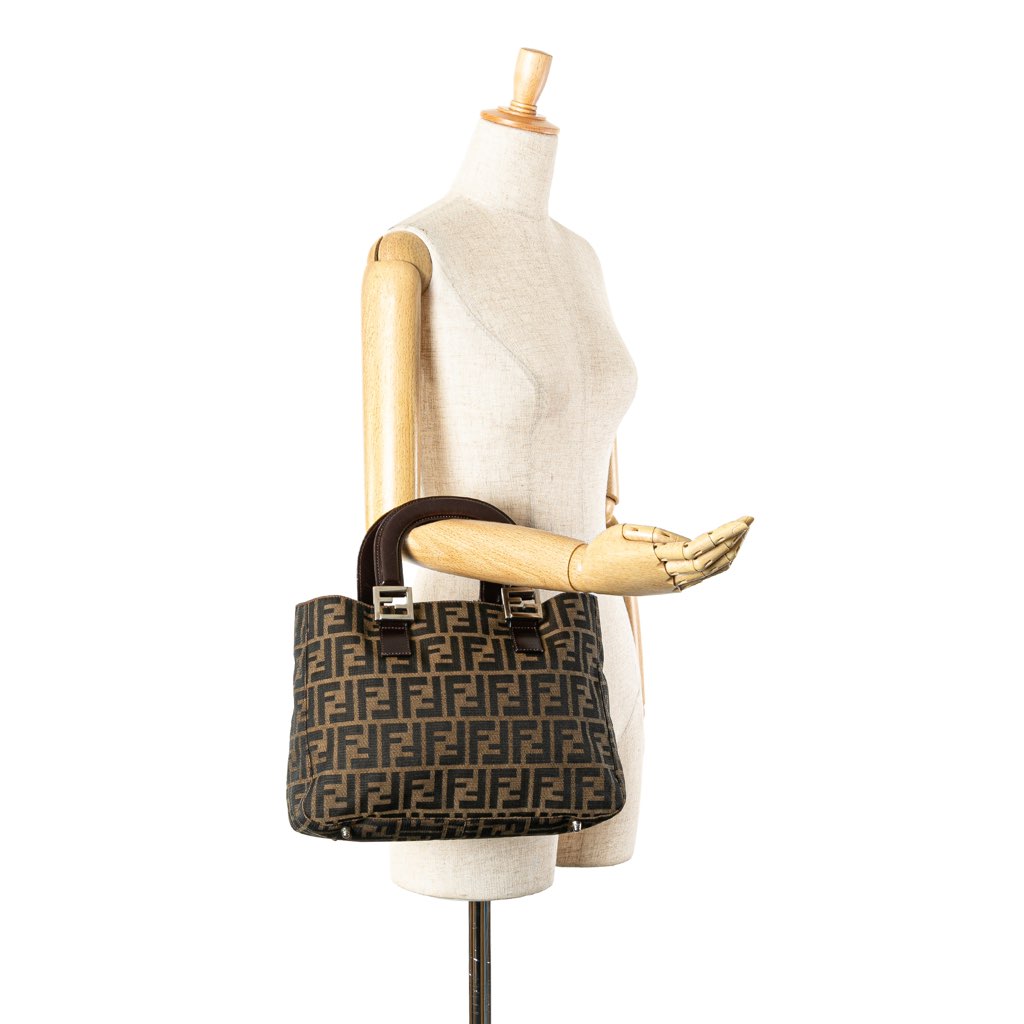 Fendi Small Zucca Canvas Twins Tote - Image 12