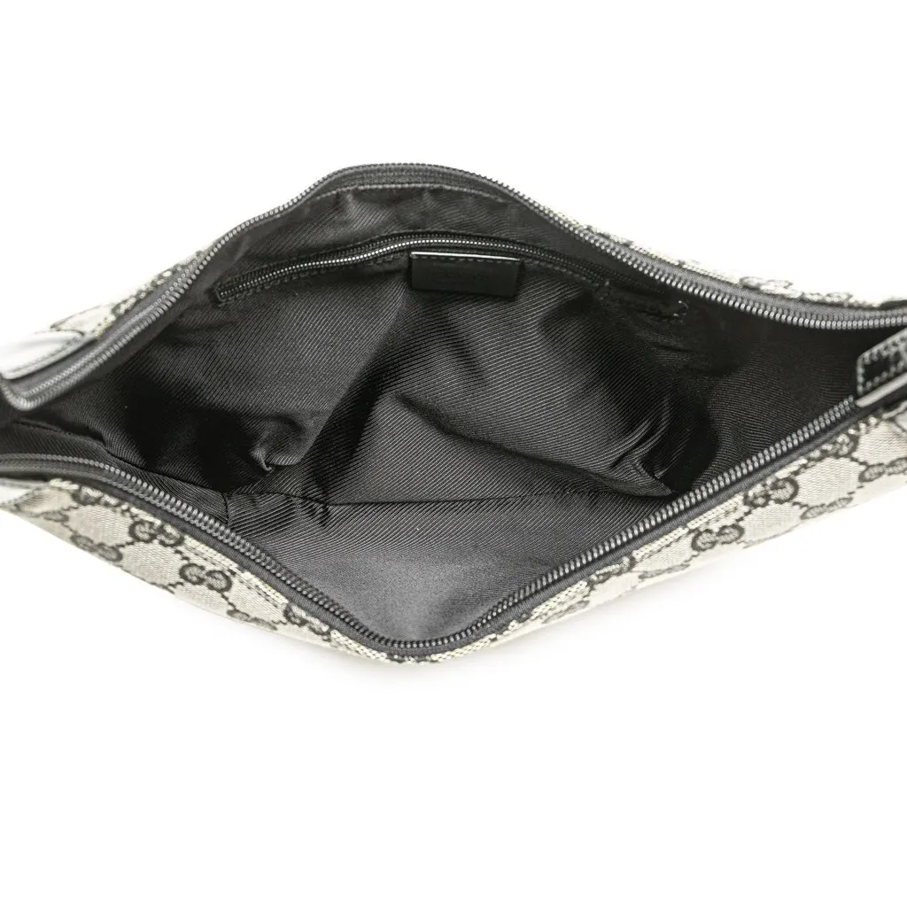 Gucci GG Canvas O Ring Hobo Grey Canvas Good - Model View