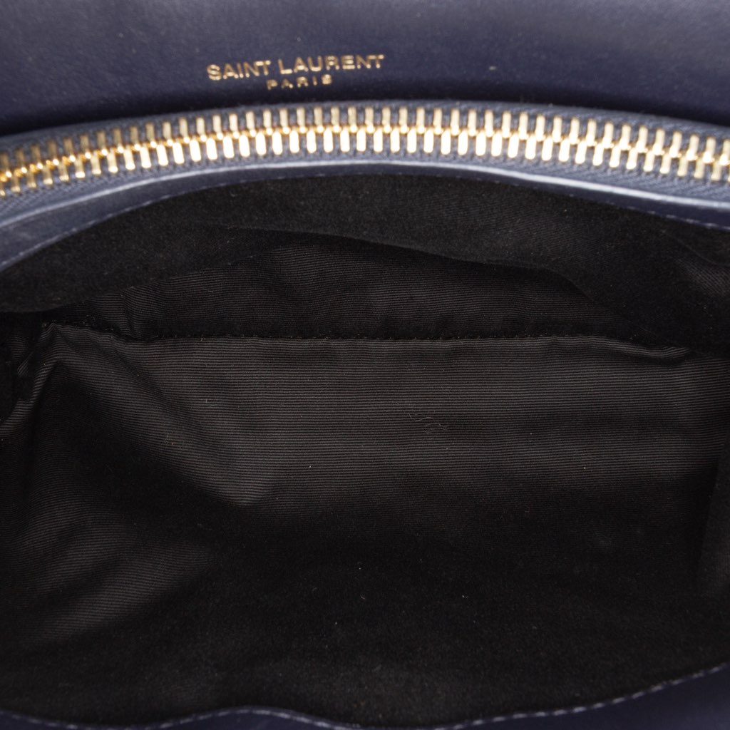 Saint Laurent Medium Canvas Chevron Monogram College Satchel - 4