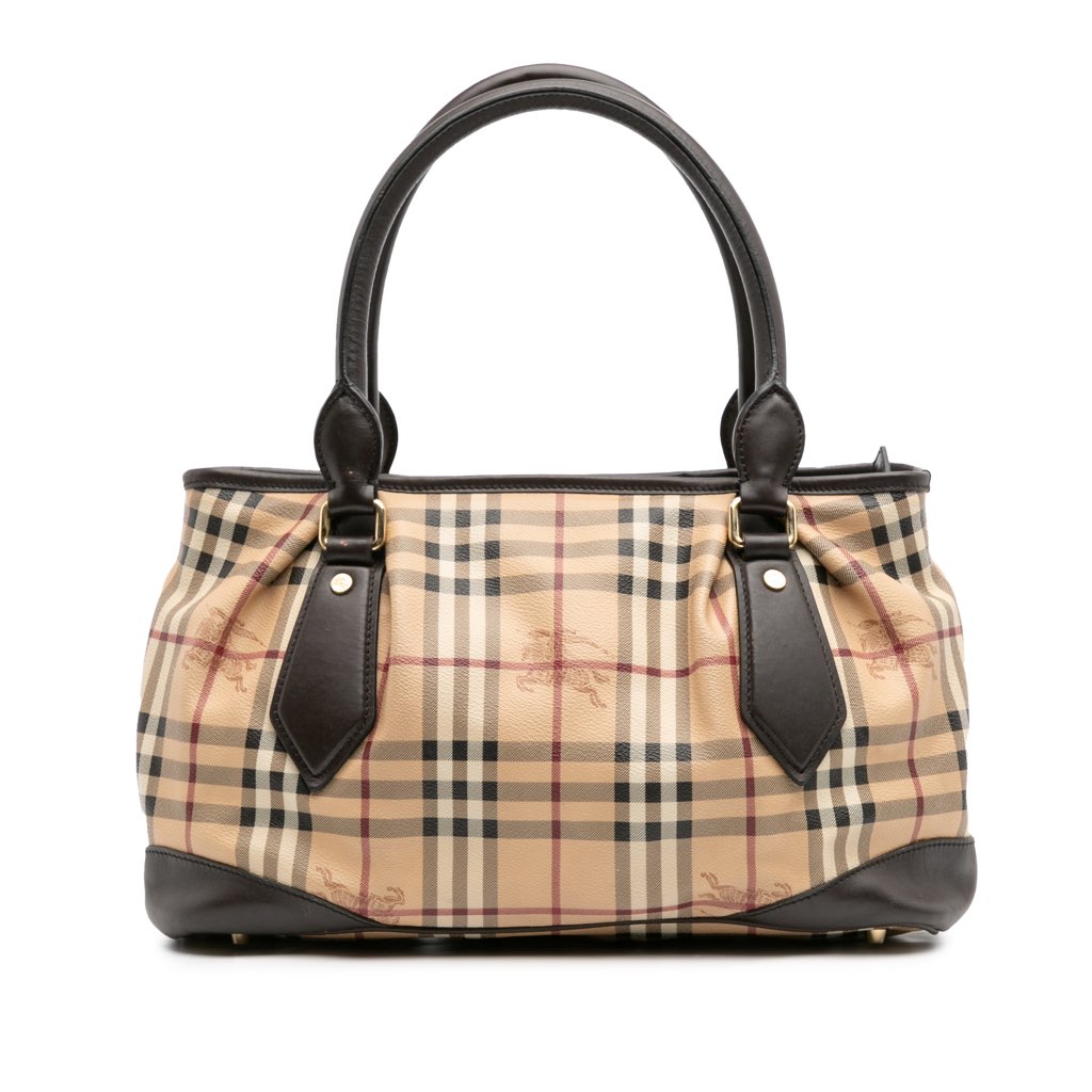 Burberry Haymarket Check Coated Canvas Satchel