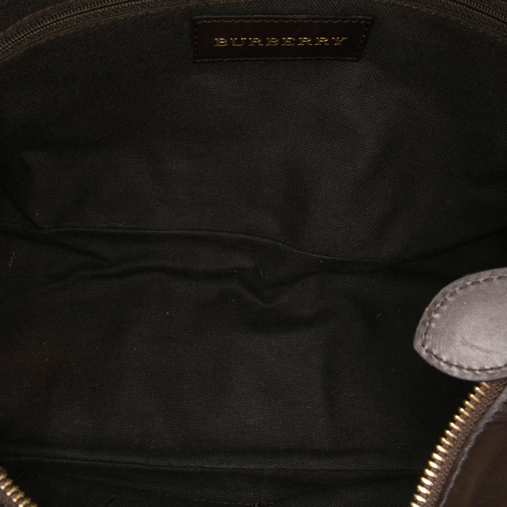 Burberry Haymarket Check Coated Canvas Satchel - 4
