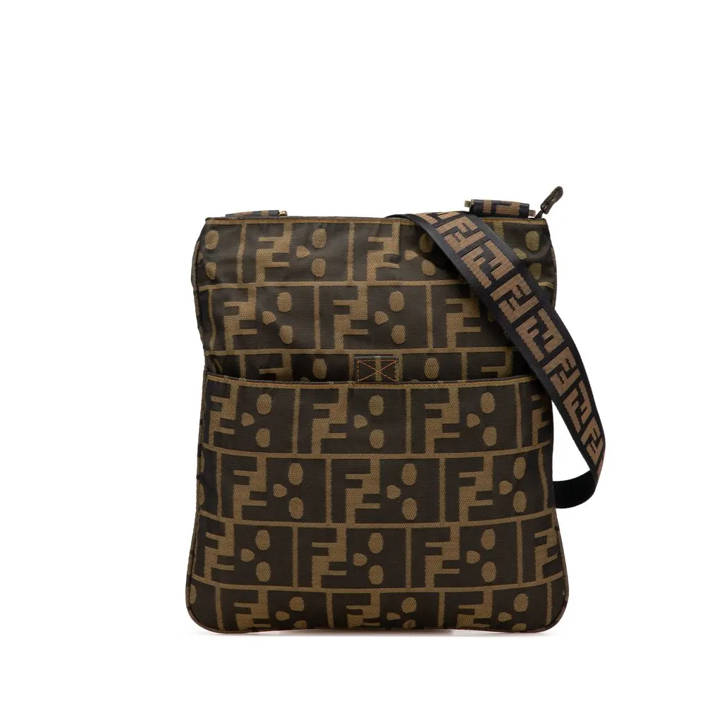 Fendi Zucca Canvas Skull Crossbody Brown Canvas Very good - Front View