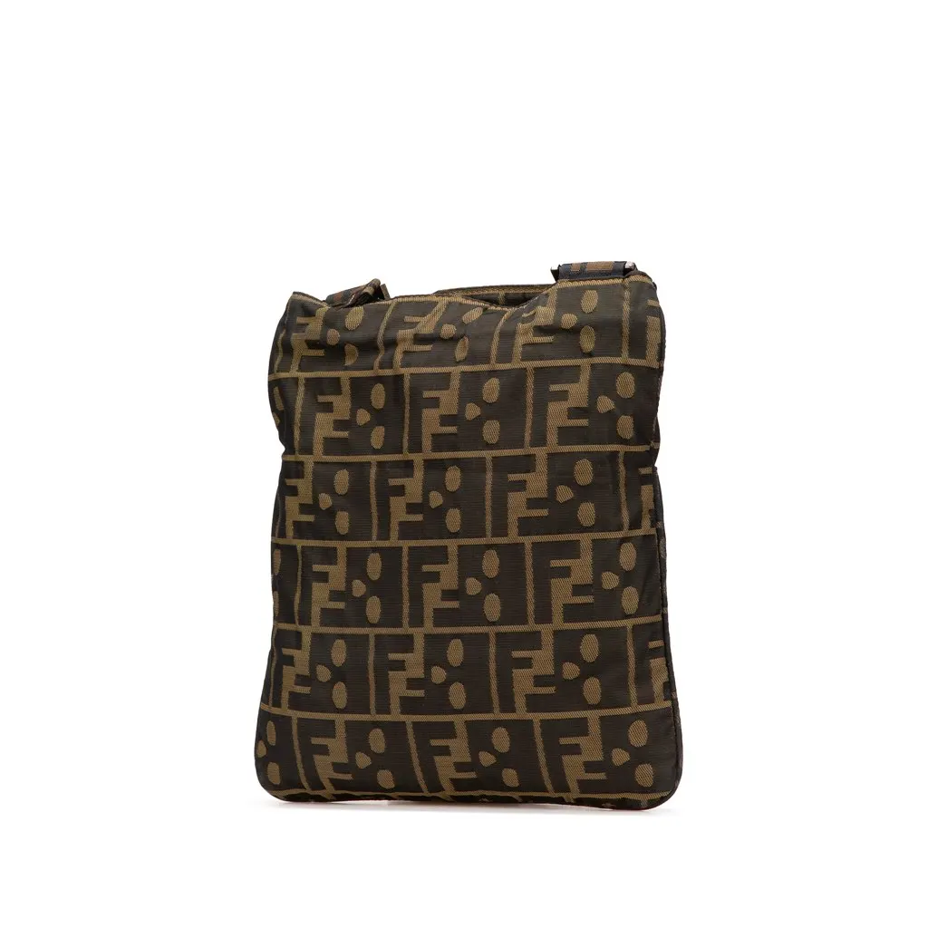 Fendi Zucca Canvas Skull Crossbody Brown Canvas Very good - Back View