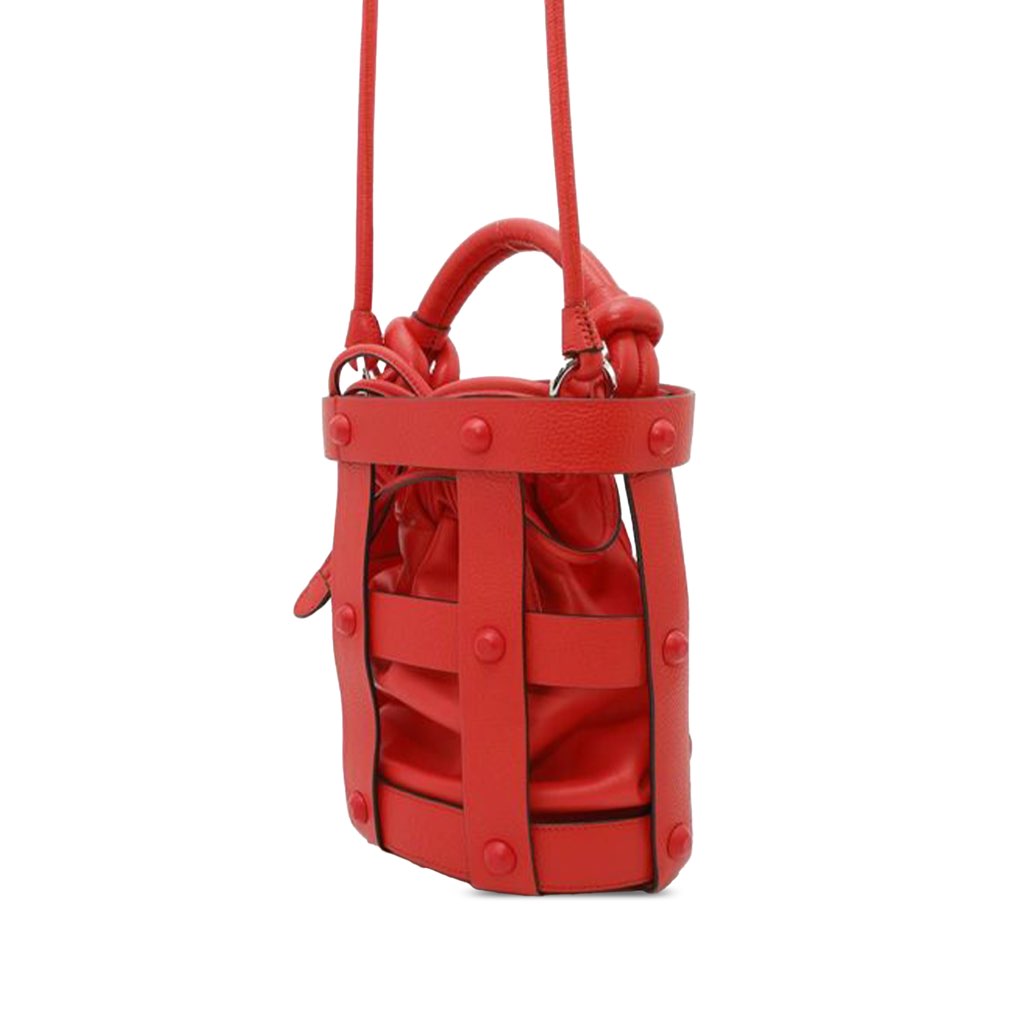 Salvatore Ferragamo Leather Cage Bucket Bag - Back view
