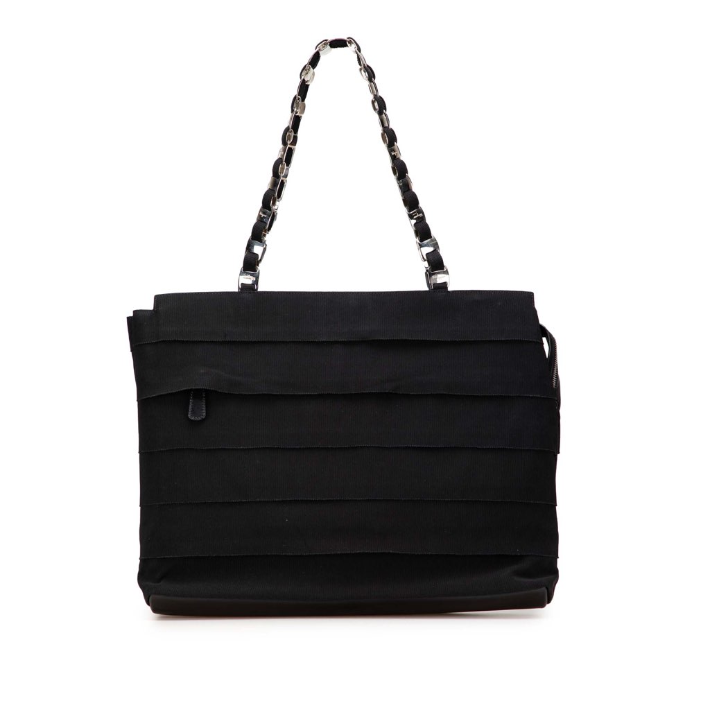 Salvatore Ferragamo Nylon Tiered Grosgrain Tote