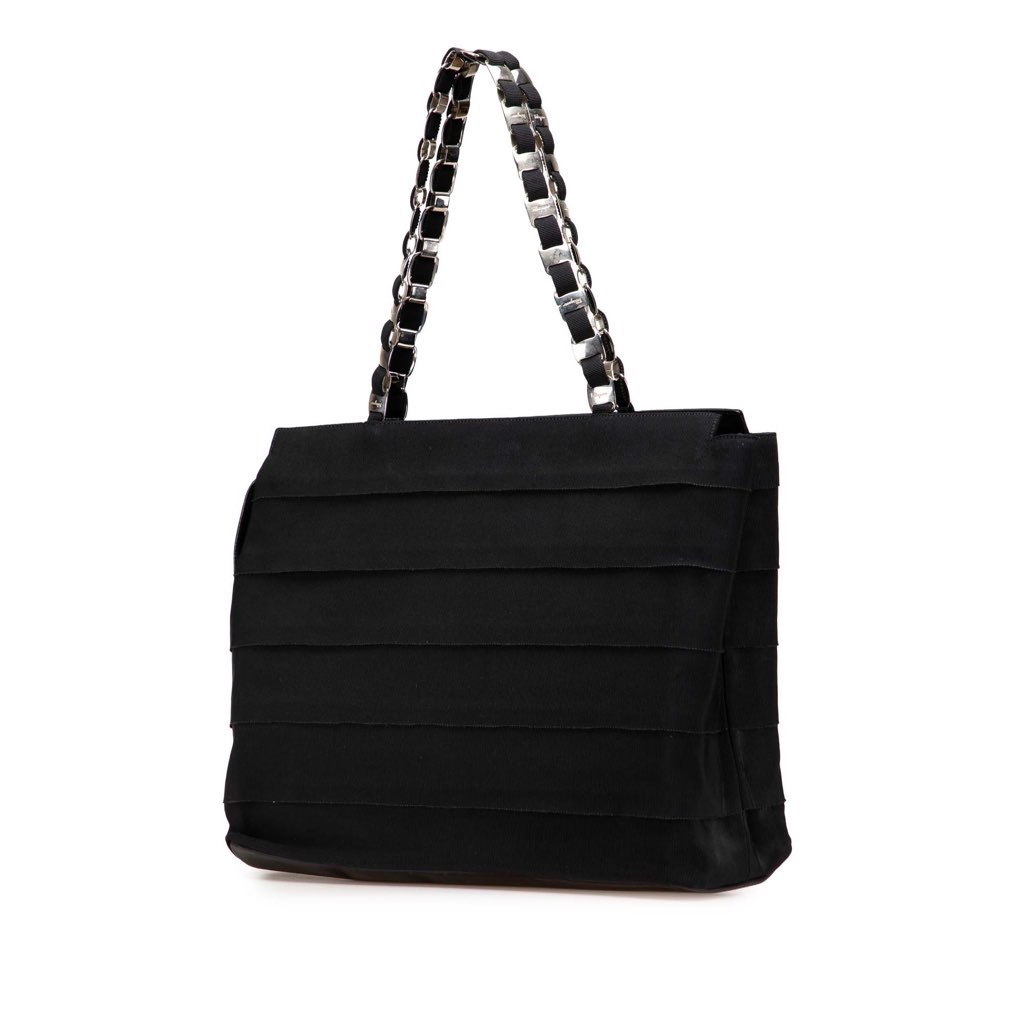 Salvatore Ferragamo Nylon Tiered Grosgrain Tote - Back view