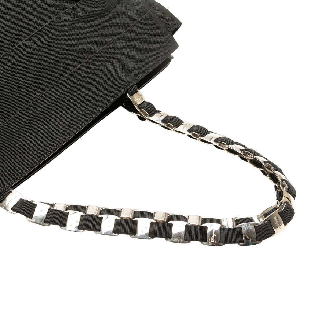 Salvatore Ferragamo Nylon Tiered Grosgrain Tote - Image 13