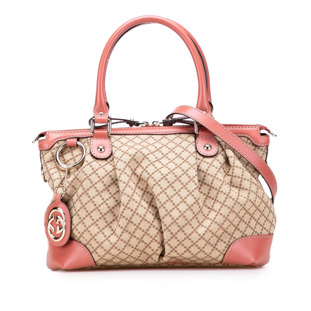 Gucci Diamante Canvas Sukey Satchel