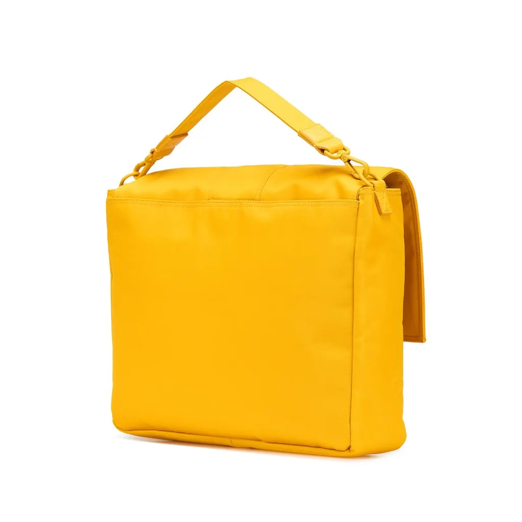 Fendi Large Econyl Nylon Baguette Satchel Yellow Very good - Back View