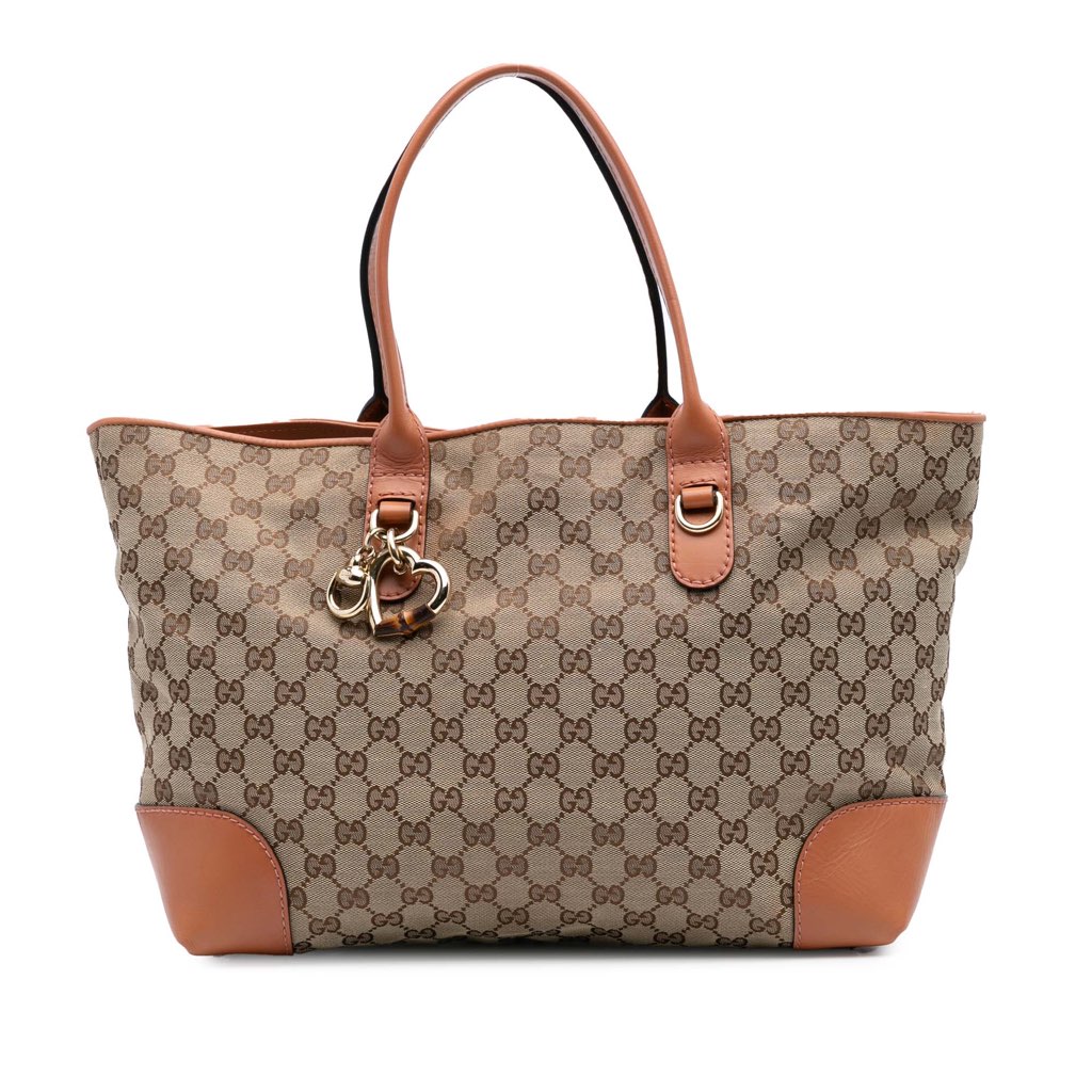 Gucci GG Canvas Heart Bit Tote