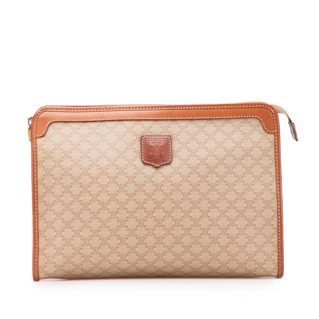 Celine Macadam Coated Canvas Clutch