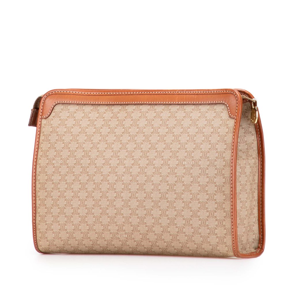 Celine Macadam Coated Canvas Clutch - Back view