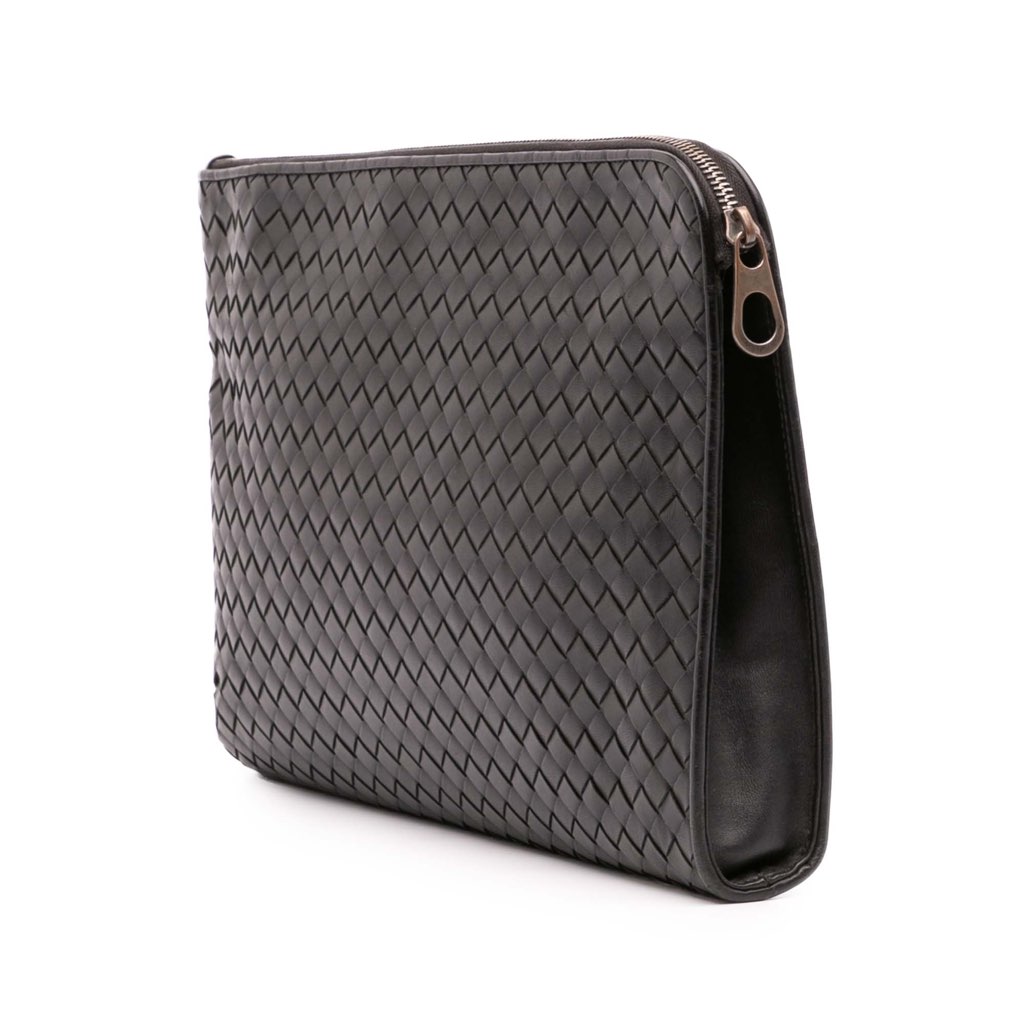 Bottega Veneta Leather Intrecciato Clutch - 2