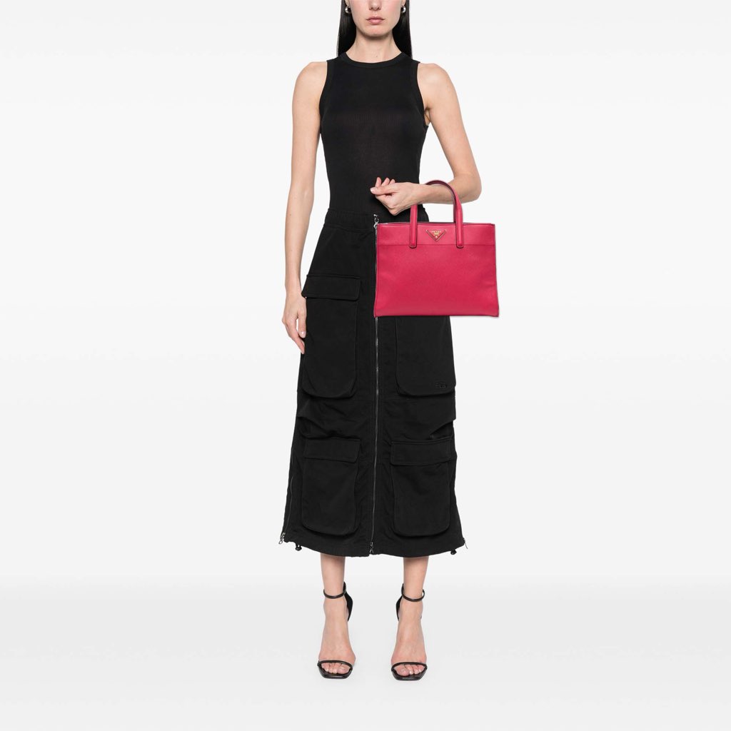 Prada Saffiano Soft Triple Pocket Tote - Image 12