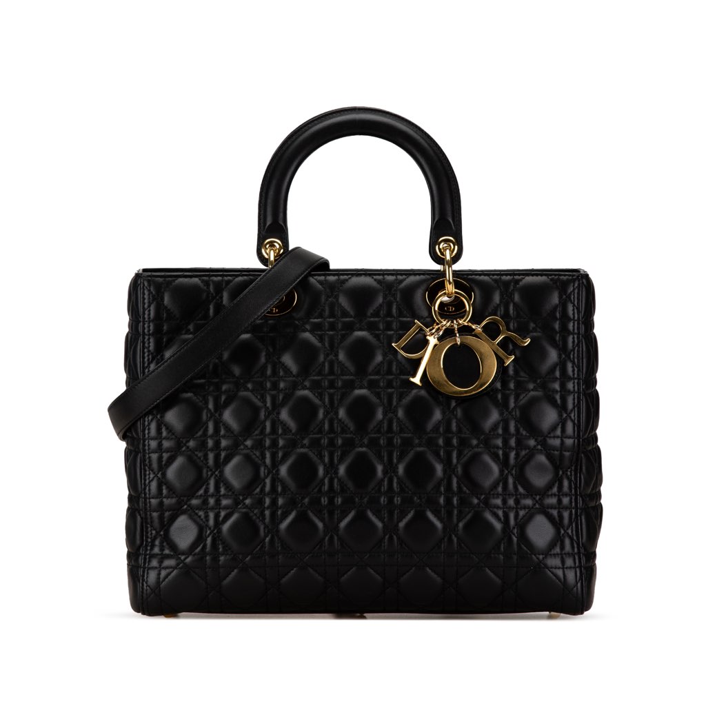 Dior Large Lambskin Cannage Lady Dior