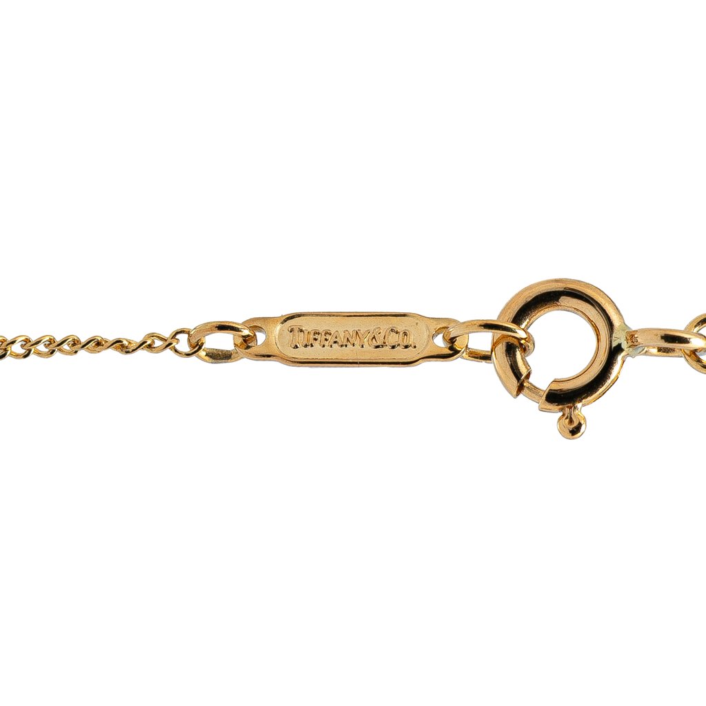 Tiffany & Co 18K Yellow Gold Leaf Heart Pendant Necklace - 2