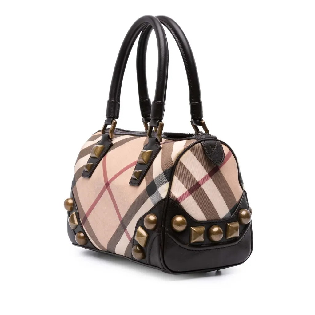 Burberry Supernova Check Canvas Mega Stud Chester Boston Bag Brown Canvas Good - Back View