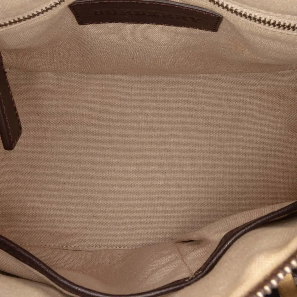 Burberry Supernova Check Canvas Mega Stud Chester Boston Bag Brown Canvas Good - Model View