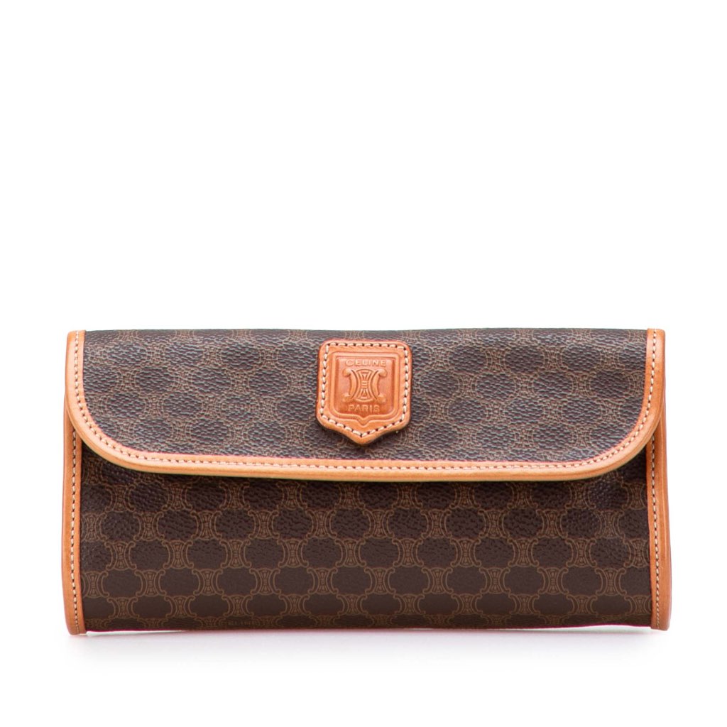 Celine Macadam Coated Canvas Clutch