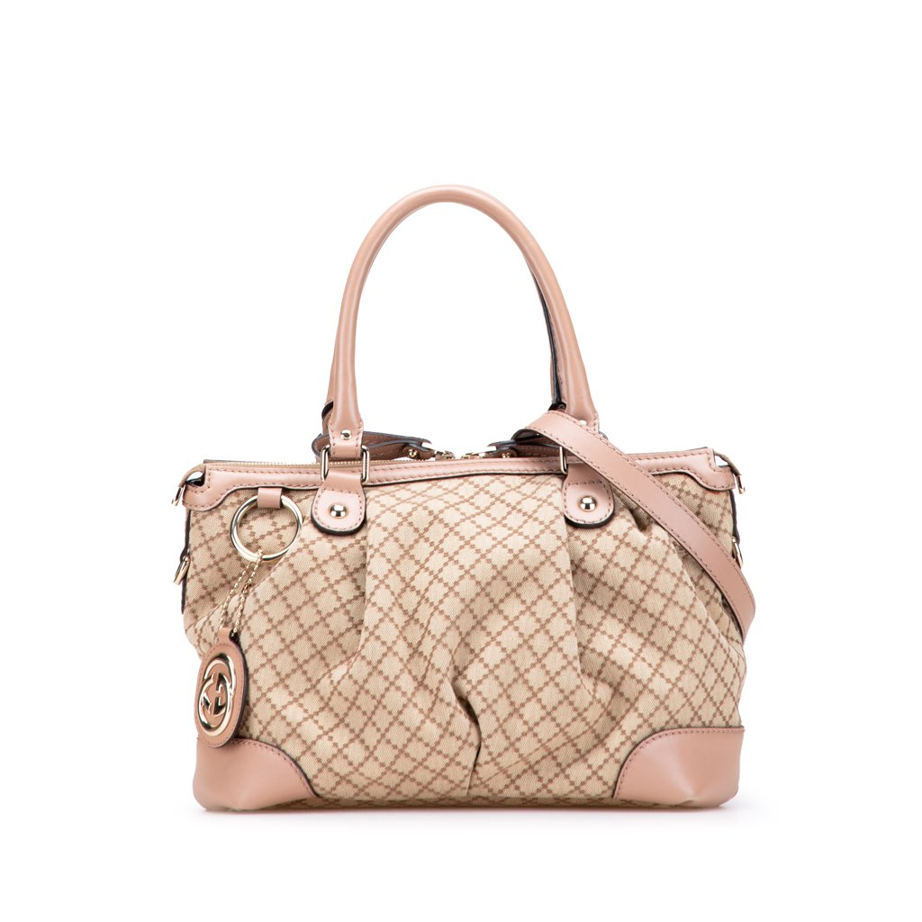 Gucci Diamante Canvas Sukey Satchel