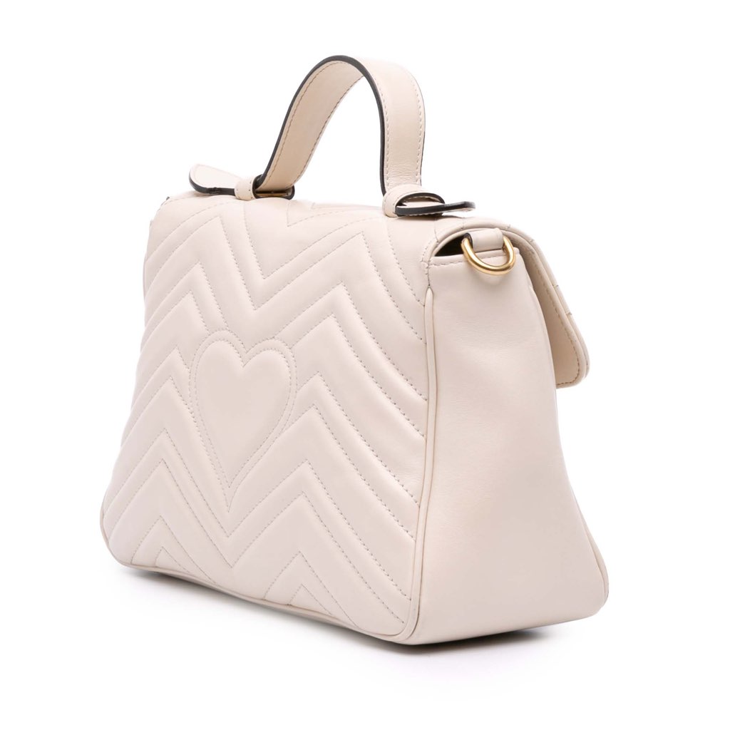 Gucci Small GG Marmont Matelasse Leather Top Handle Bag - 2