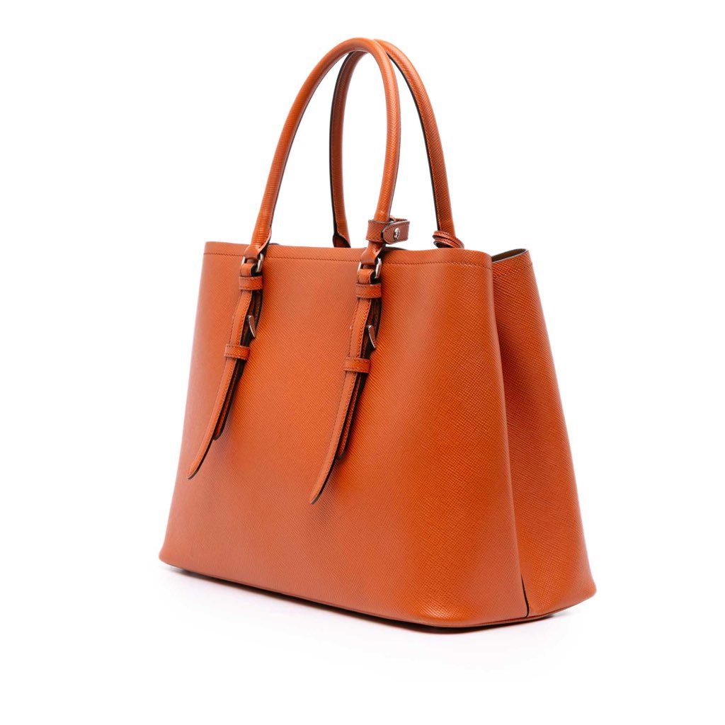 Prada Medium Saffiano Cuir Double Satchel - Back view