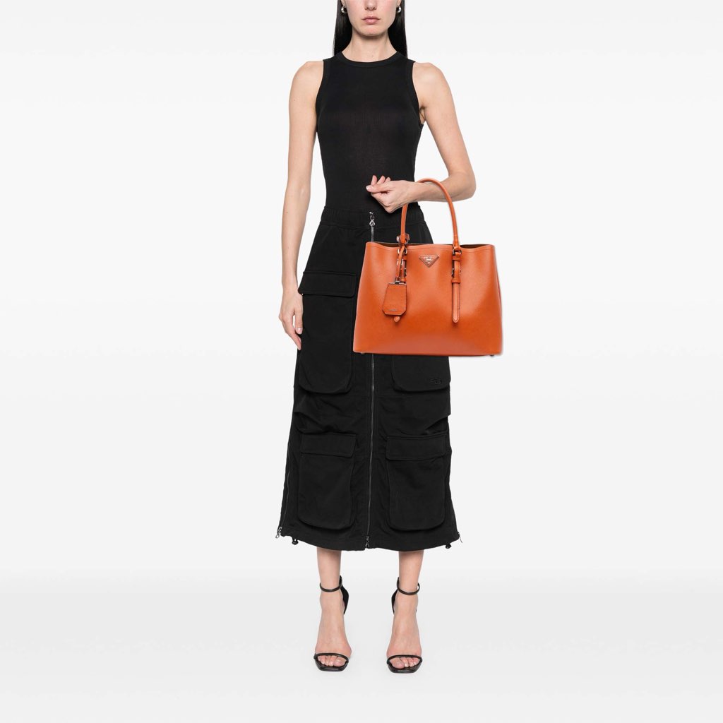 Prada Medium Saffiano Cuir Double Satchel - Image 10