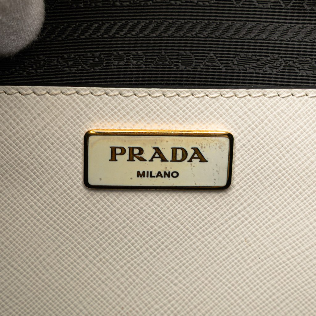 Prada Medium Bicolor Saffiano Lux Galleria Double Zip Satchel - Side view