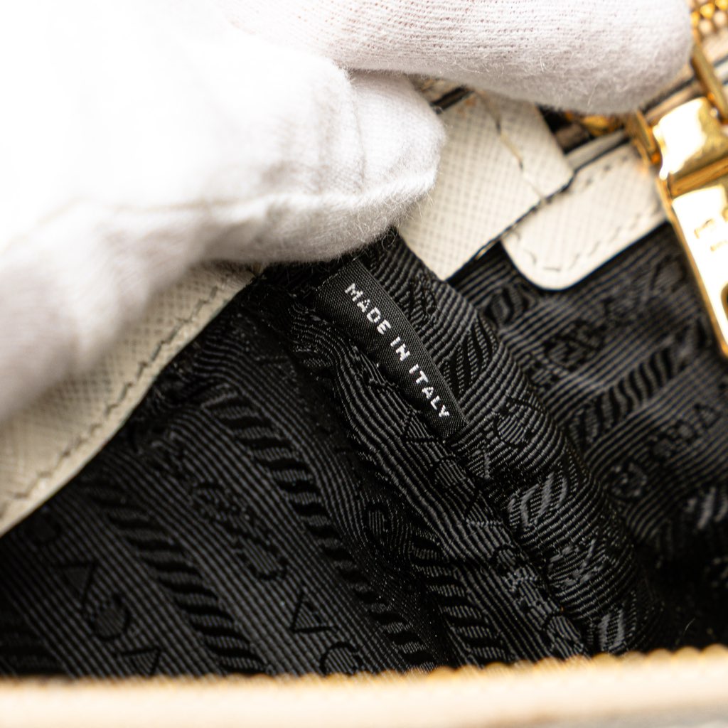 Prada Medium Bicolor Saffiano Lux Galleria Double Zip Satchel - Detail 1