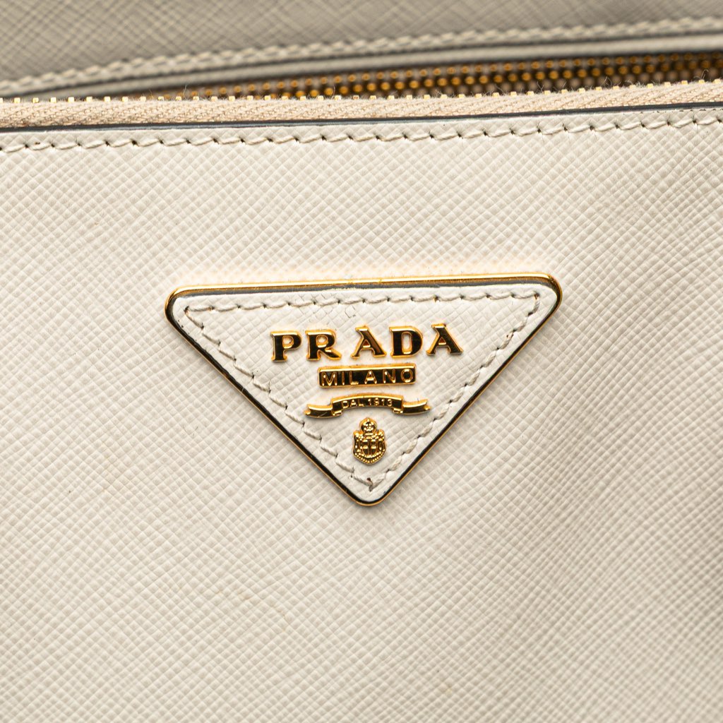 Prada Medium Bicolor Saffiano Lux Galleria Double Zip Satchel - Image 10
